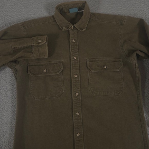 Woolrich Other - VINTAGE Woolrich Shirt Mens M Green Chamois Cotton Heavyweight Made in USA 90s